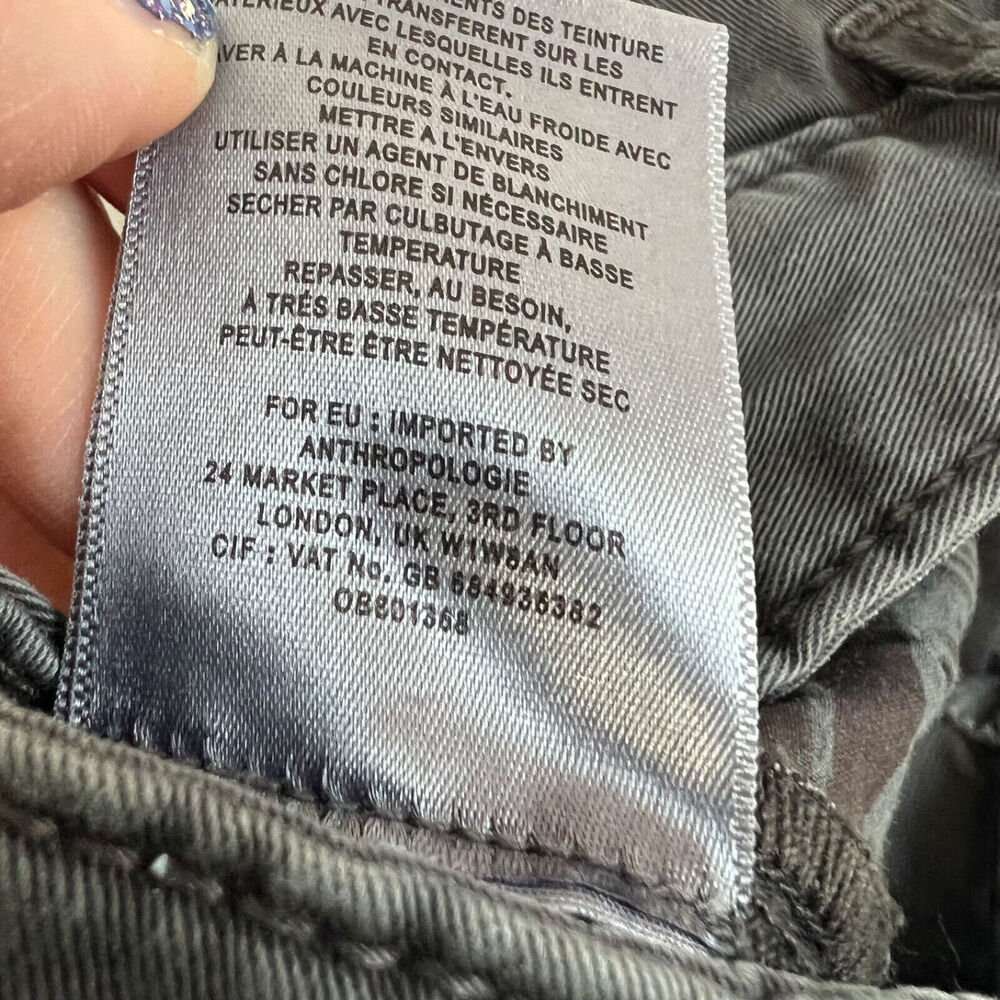Anthropologie Pants Womens 30 Grey Relaxed‎ Chino Striped Side Preppy Casual - Picture 11 of 15